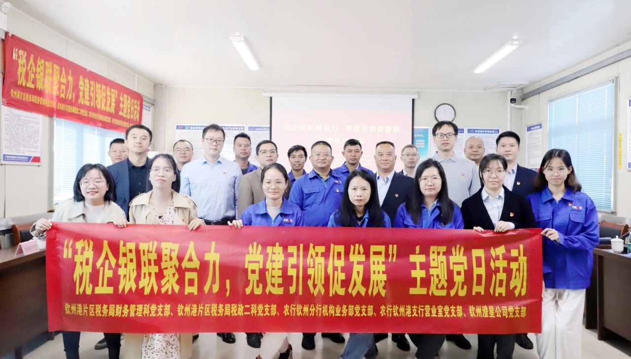 税企银联聚合力，党建引领促发展——澄星股份钦州工厂开展主题党日共建活动